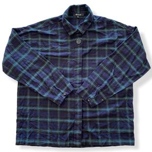 Madewell Flannel Plaid Green Long Sleeve Shirt XXS